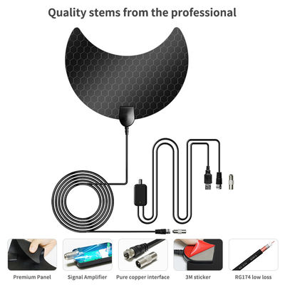 3 Meters Cable Length IEC/F Male Connector Long Range HD 1080p Digital Indoor TV Antenna
