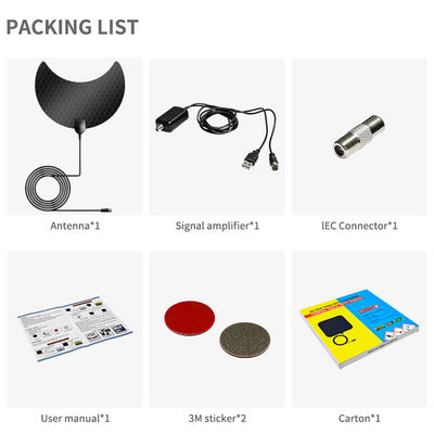 3 Meters Cable Length IEC/F Male Connector Long Range HD 1080p Digital Indoor TV Antenna