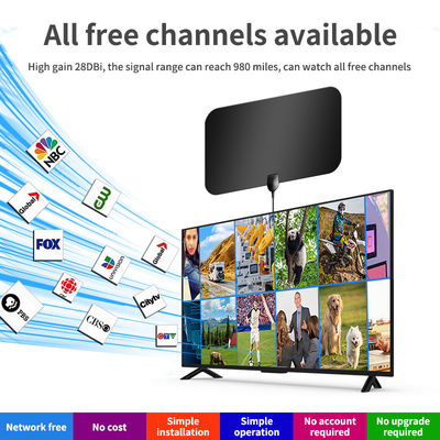 Newest DVB T2 SU HDTV Indoor Digital TV Antenna with IEC/F Male Connector and Reception